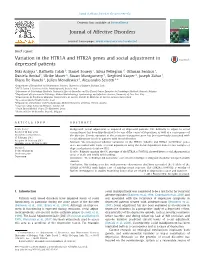 Variation in the HTR1A and HTR2A Genes and Social Adjustment in Depressed Patients