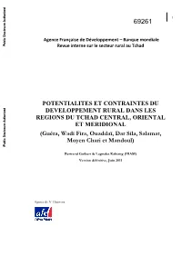 Banque Mondiale Revue Interne Sur Le Secteur Rural Au Tchad