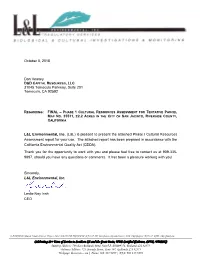 Final – Phase 1 Cultural Resources Assessment for Tentative Parcel Map No