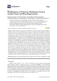 Modifications of Polymeric Membranes Used in Guided Tissue and Bone Regeneration