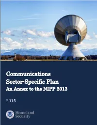 (NIPP) Communications Sector-Specific Plan for 2015