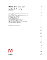 Opentype User Guide