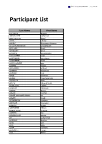Participant List