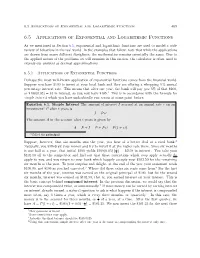 6.5 Applications of Exponential and Logarithmic Functions 469