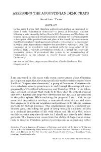 ASSESSING the AUGUSTINIAN DEMOCRATS Jonathan Tran