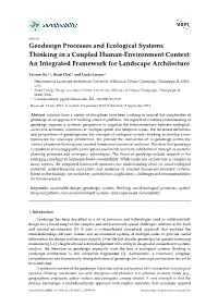 Geodesign Processes and Ecological Systems Thinking in a Coupled Human-Environment Context: an Integrated Framework for Landscape Architecture