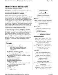 Hamiltonian Mechanics - Wikipedia, the Free Encyclopedia Page 1 of 12