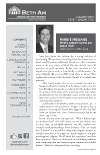 Rabbi's Message