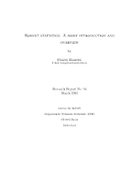 Robust Statistics: a Brief Introduction and Overview