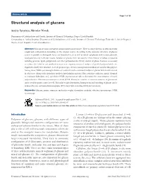 Structural Analysis of Glucans