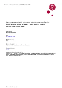 More Thoughts on Scholarly Misconduct, and What We