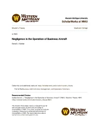 Negligence in the Operation of Business Aircraft