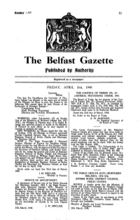 The Belfast Gazette Published Dp Flutboritp