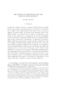 The Books of Chronicles and the Scrolls from Qumran