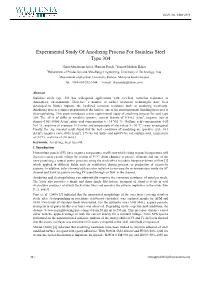 Experimental Study of Anodizing Process for Stainless Steel Type 304