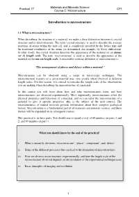 Introduction to Microstructure