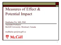 Measures of Effect & Potential Impact
