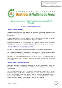 Règlement Du Service Public D'assainissement Non Collectif (SPANC)