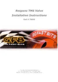Respons TMS Valve Installation Instructions