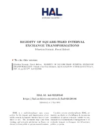 RIGIDITY of SQUARE-TILED INTERVAL EXCHANGE TRANSFORMATIONS Sébastien Ferenczi, Pascal Hubert