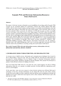 Semantic Web and Electronic Information Resources1, Infotheca Journal 4(2003)2, P