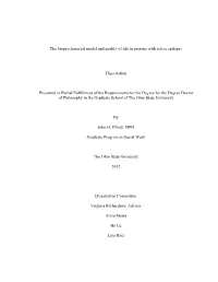 The Biopsychosocial Model and Quality of Life in Persons with Active Epilepsy