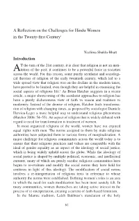 A Reflection on the Challenges for Hindu Women in the Twenty-First
