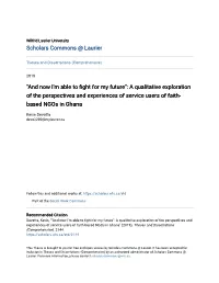 "And Now I'm Able to Fight for My Future": a Qualitative Exploration of the Perspectives and Experiences of Service Users of Faith- Based Ngos in Ghana
