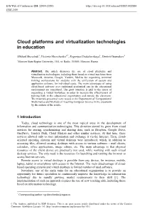 Cloud Platforms and Virtualization Technologies in Education