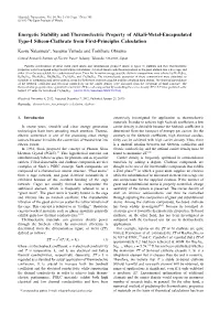 Energetic Stability and Thermoelectric Property of Alkali-Metal-Encapsulated Type-I Silicon-Clathrate from First-Principles Calculation