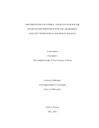Implementation of Federal and State Policies For