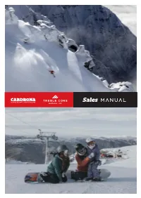 Sales MANUAL TABLE of CONTENTS
