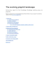 The Evolving Preprint Landscape