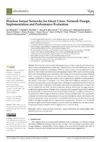 Wireless Sensor Networks for Smart Cities: Network Design, Implementation and Performance Evaluation