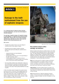 Damage to the Built Environment from the Use of Explosive Weapons