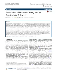 Fabrication of Microlens Array and Its Application: a Review Wei Yuan1,2, Li‑Hua Li1,2* , Wing‑Bun Lee1,2 and Chang‑Yuen Chan1,2