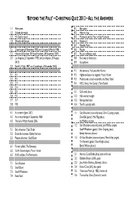 Hristmas Quiz 2013 • All the Answers