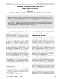 Implications for the Study of Emotions in Animals1