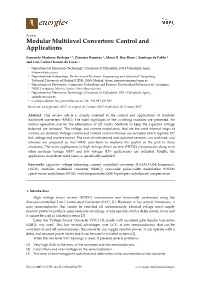 Modular Multilevel Converters: Control and Applications