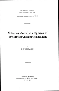 Notes on American Species of Triacanthagyna and Gynacantha