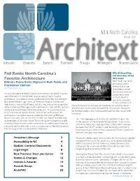 Poll Ranks North Carolina's Favorite Architecture