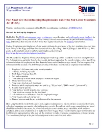 Recordkeeping Requirements Under the Fair Labor Standards Act (FLSA)