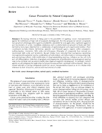 Review Cancer Prevention by Natural Compounds