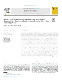 Selective Conversion of Acetone to Isobutene and Acetic Acid On