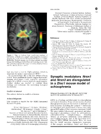 Synaptic Modulators Nrxn1 and Nrxn3 Are Disregulated in a Disc1 Mouse