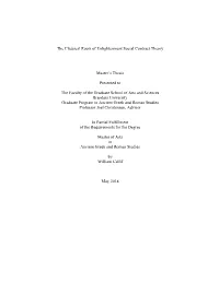 The Classical Roots of Enlightenment Social Contract Theory Master's