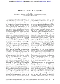The (Dual) Origin of Epigenetics