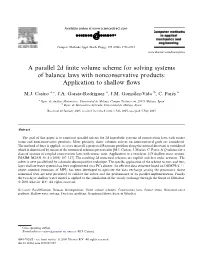 A Parallel 2D Finite Volume Scheme for Solving Systems of Balance Laws