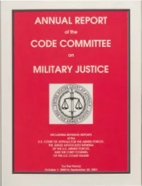 Annual Reports of the Code Committee on Military Justice