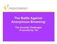Battle Against Anonymous Browsing